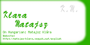 klara matajsz business card