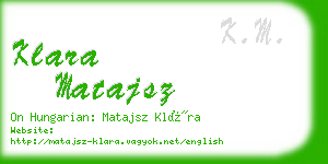 klara matajsz business card